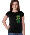 NDSU Bison Girls Tee Shirt - Bison Logo Vertical Stripe