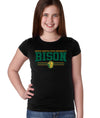 NDSU Bison Girls Tee Shirt - Bison 3-Stripe