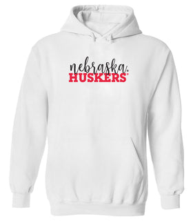 Women's Nebraska Huskers Hooded Sweatshirt - Script nebraska Block HUSKERS