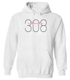 Women's Nebraska Huskers Hooded Sweatshirt - 308 Area Code