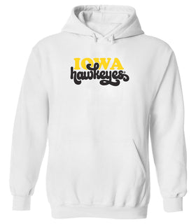 Women's Iowa Hawkeyes Hooded Sweatshirt - Retro Iowa Script Hawkeyes