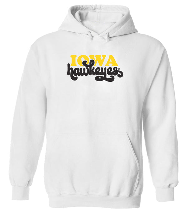 Women's Iowa Hawkeyes Hooded Sweatshirt - Retro Iowa Script Hawkeyes