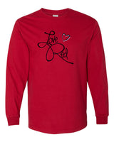Nebraska Cornhuskers "Love Red" Hearts Long Sleeve Tee Shirt