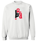 Women's Nebraska Huskers Crewneck Sweatshirt - Love Red Overlap