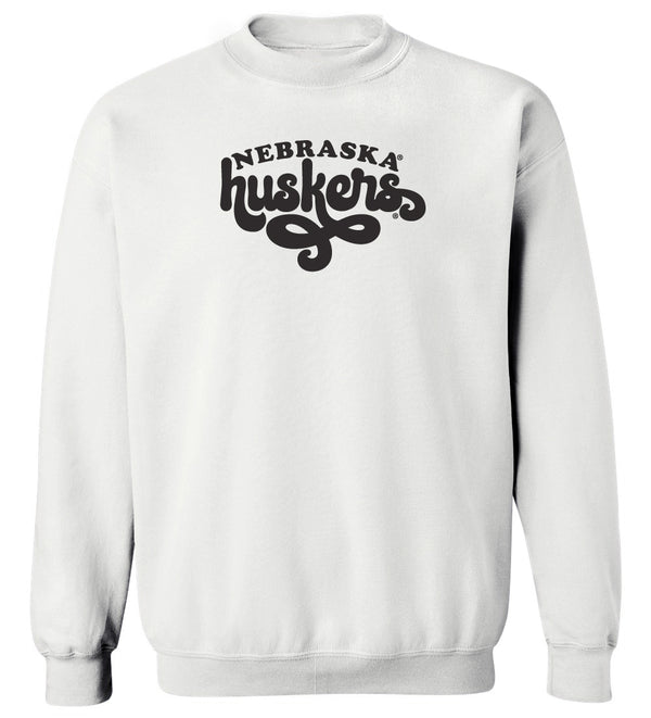 Women's Nebraska Huskers Crewneck Sweatshirt - Black Retro nebraska huskers