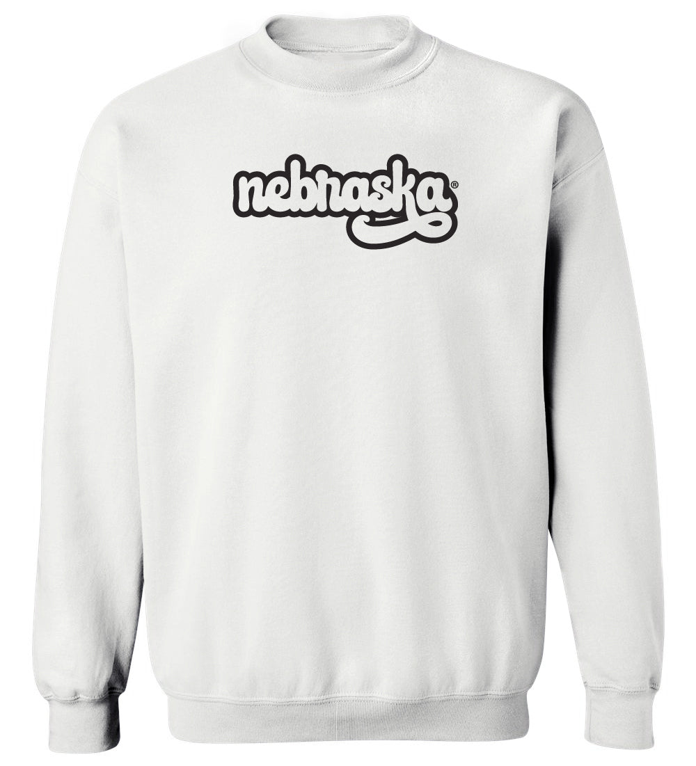Women's Nebraska Huskers Crewneck Sweatshirt - Black Retro nebraska