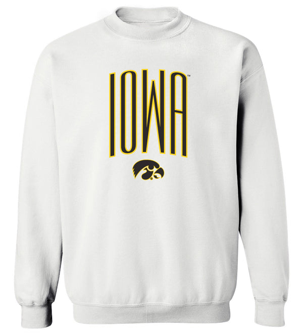 Women's Iowa Hawkeyes Crewneck Sweatshirt - IOWA Arc with Tigerhawk