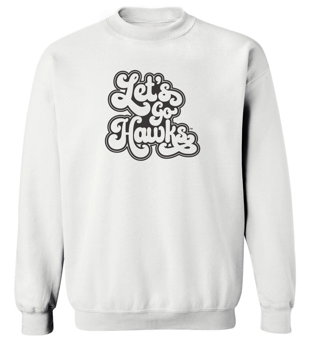Women's Iowa Hawkeyes Crewneck Sweatshirt - Retro Let's Go Hawks