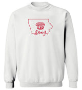 Women's Iowa State Cyclones Crewneck Sweatshirt - Cyclones Strong State Outline