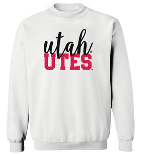 Women's Utah Utes Crewneck Sweatshirt - Script Utah Block UTES