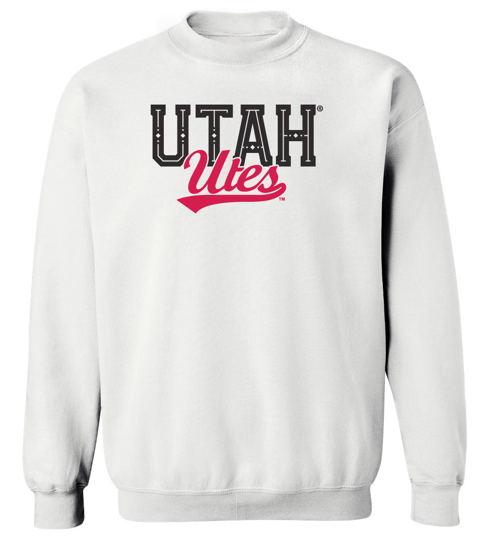 Women's Utah Utes Crewneck Sweatshirt - Block UTAH Script Utes