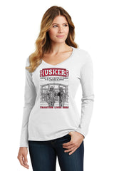 Women's Nebraska Huskers Long Sleeve V-Neck Tee Shirt - Berringer and Osborne