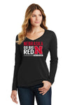 Women's Nebraska Huskers Long Sleeve V-Neck Tee Shirt - Expect Excellence