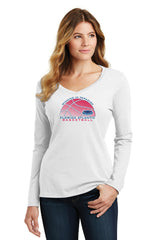 Women's Florida Atlantic Owls Long Sleeve V-Neck Tee Shirt - FAU Basketball