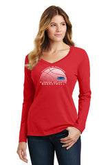 Women's Florida Atlantic Owls Long Sleeve V-Neck Tee Shirt - FAU Basketball