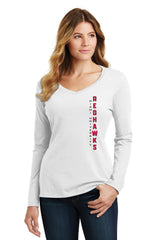 Women's Miami University RedHawks Long Sleeve V-Neck Tee Shirt - Vert Miami University Redhawks