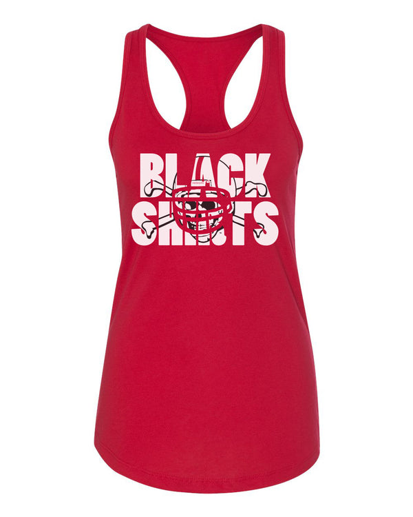 Women's Nebraska Cornhuskers Football BLACKSHIRTS on Red Racerback Tank Top