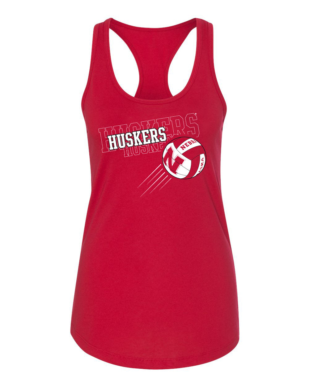Women's Nebraska Huskers Volleyball "Huskers x 3" Racerback Tank Top