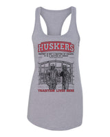 Women's Nebraska Cornhuskers Football Tradition Lives Here "Berringer & Osborne" Racerback Tank Top