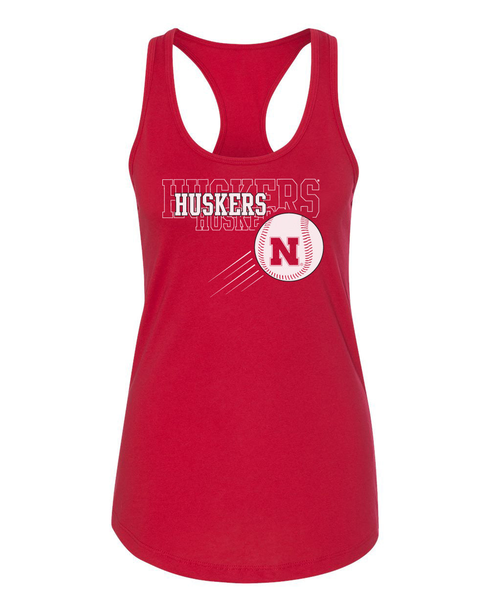 Women's Nebraska Huskers x 3 Baseball Racerback Tank Top