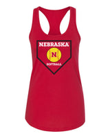 Women's Nebraska Huskers Softball Home Plate Racerback Tank Top