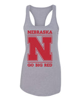 Women's Nebraska Cornhuskers "Nebraska N GO BIG RED" Racerback Tank Top