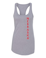 Women's Nebraska Cornhuskers Vertical "NEBRASKA" Racerback Tank Top