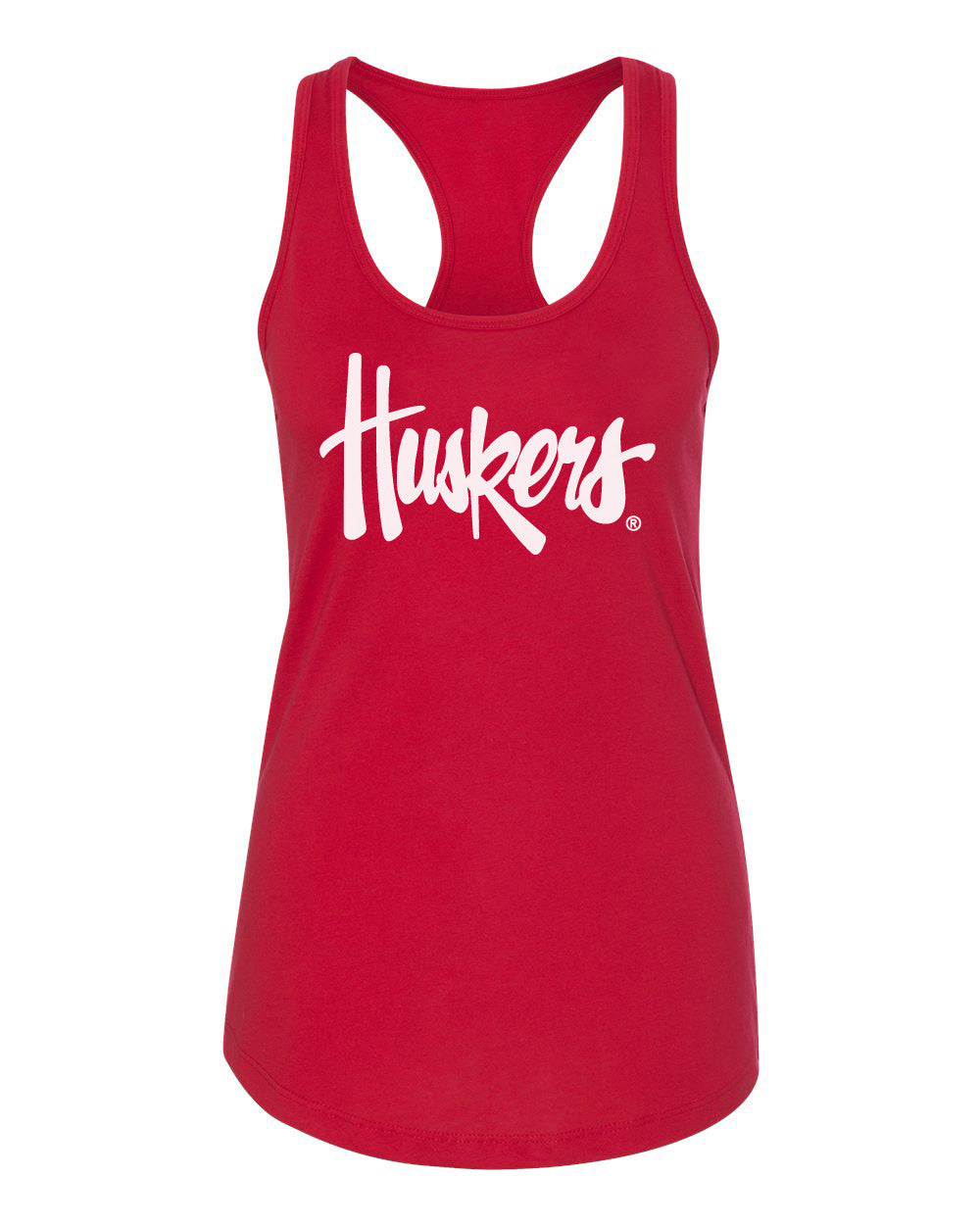 Women's Nebraska Cornhuskers Legacy Script "Huskers" Racerback Tank Top