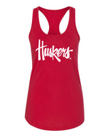 Women's Nebraska Cornhuskers Legacy Script "Huskers" Racerback Tank Top