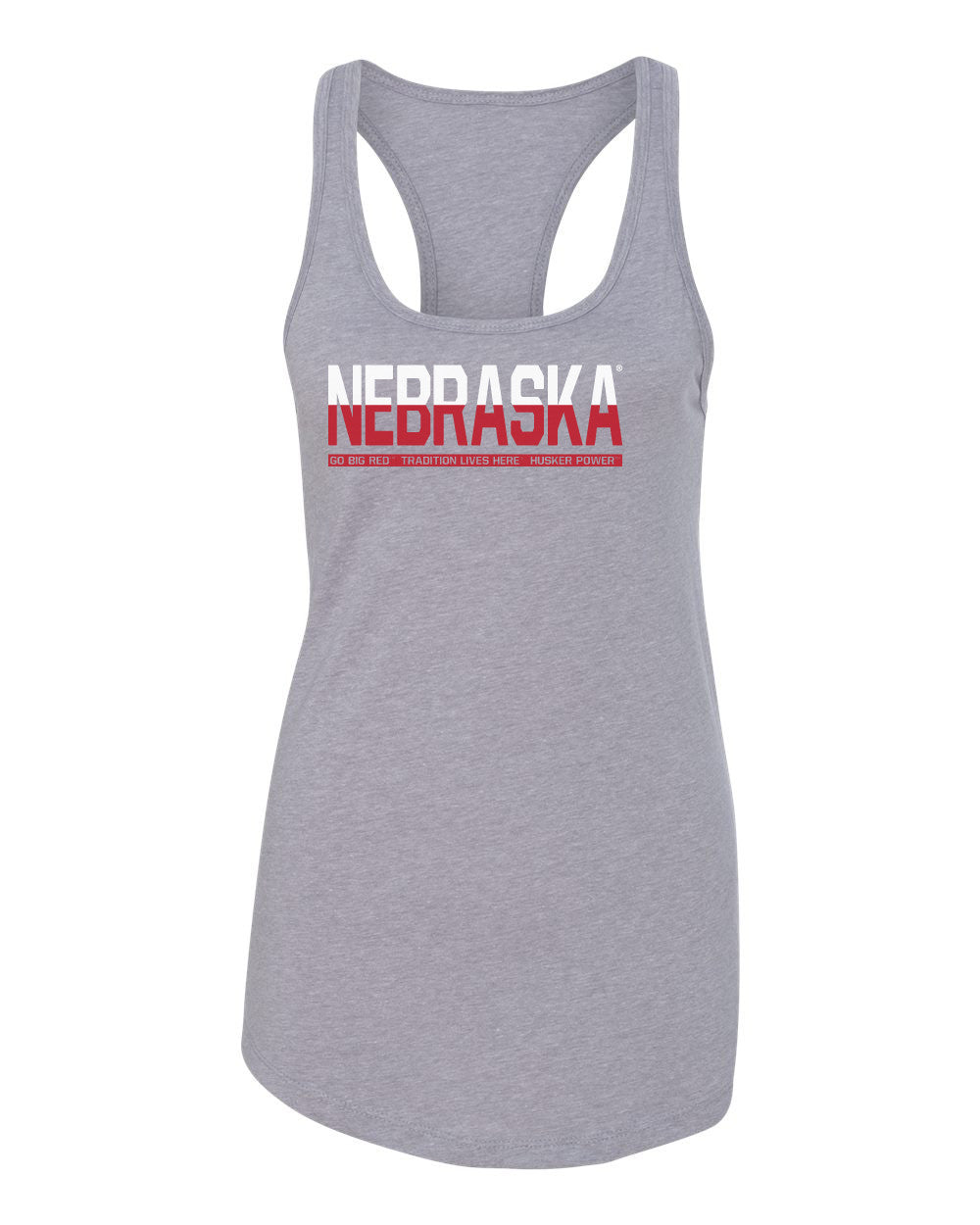 Women's Nebraska Cornhuskers ½ & ½ "NEBRASKA" Racerback Tank Top