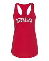 Women's "NEBRASKA" Arch Racerback Tank Top
