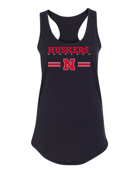 Women's Nebraska Huskers Tank Top - Huskers Stripe Block N