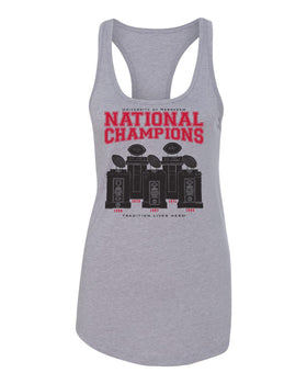 Women's Nebraska Huskers Tank Top - Football National Champions Trophies