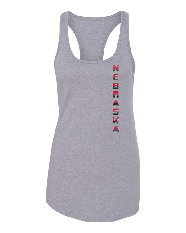 Women's Nebraska Huskers Tank Top - Striped Vertical Nebraska