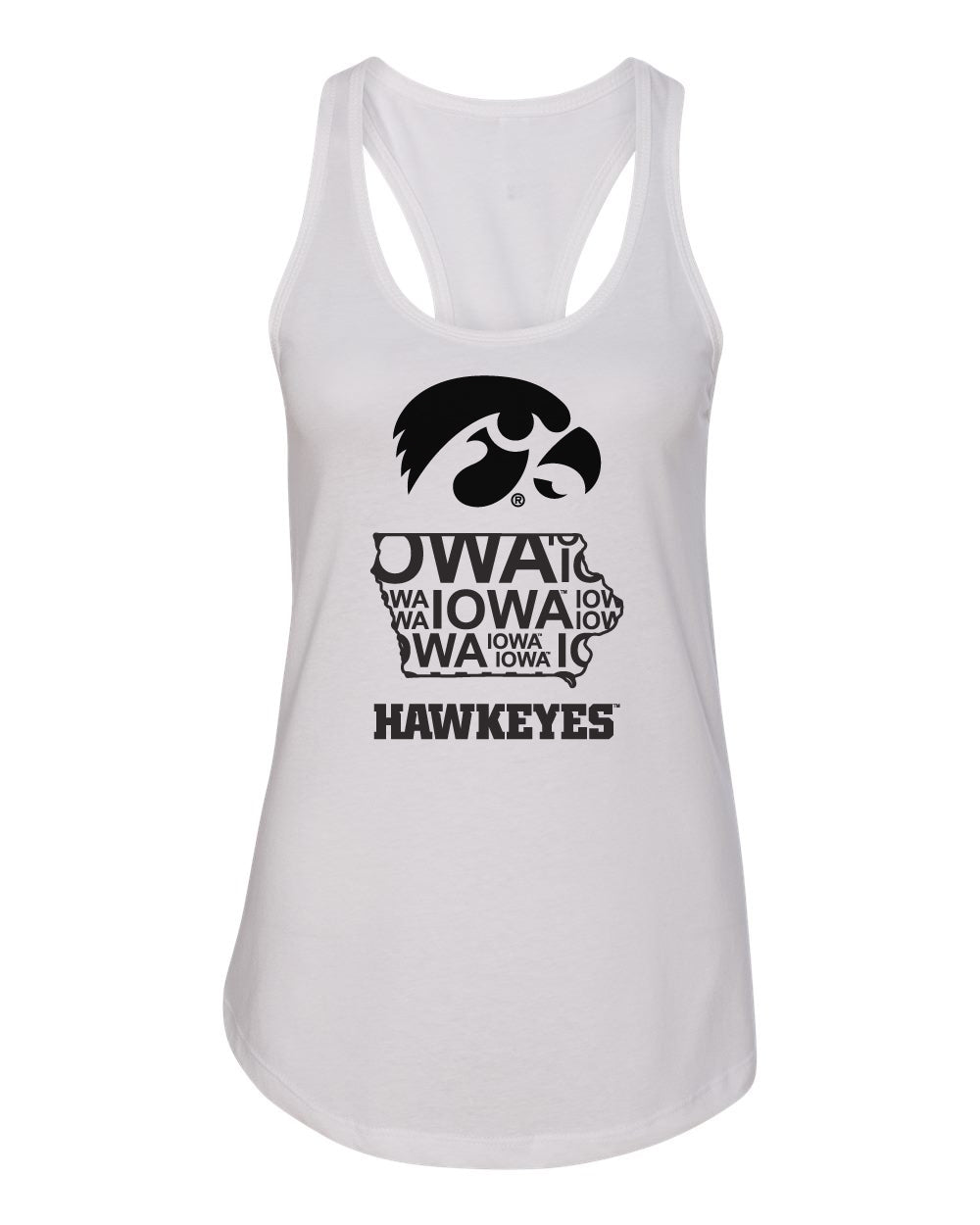 Women's Iowa Tank Top - Iowa Hawkeye State Outline