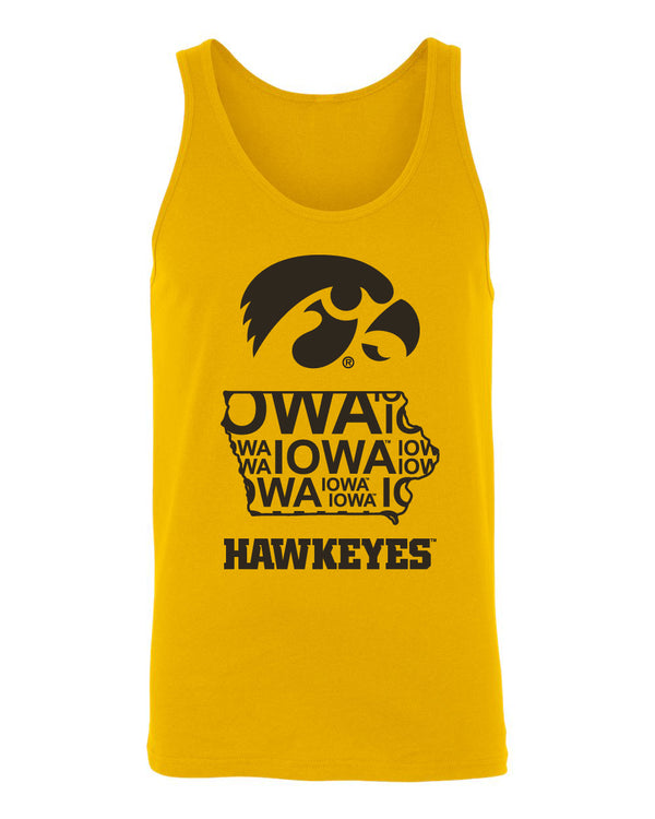 Women's Iowa Hawkeyes Tank Top - Iowa Hawkeye State Outline