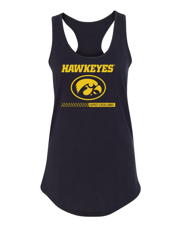 Women's Iowa Hawkeyes Tank Top - Hawkeyes with Oval Tigerhawk - Expect Excellence