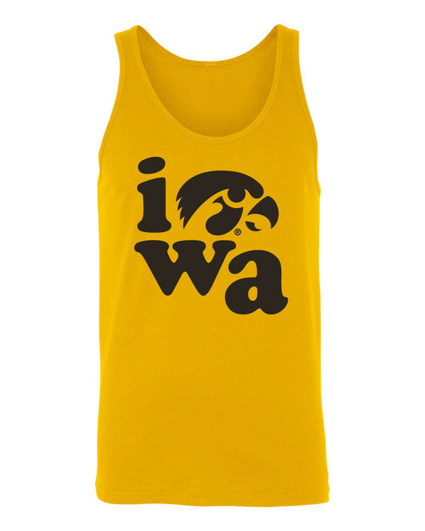 Women's Iowa Hawkeyes Tank Top - iowa stacked with tigerhawk logo