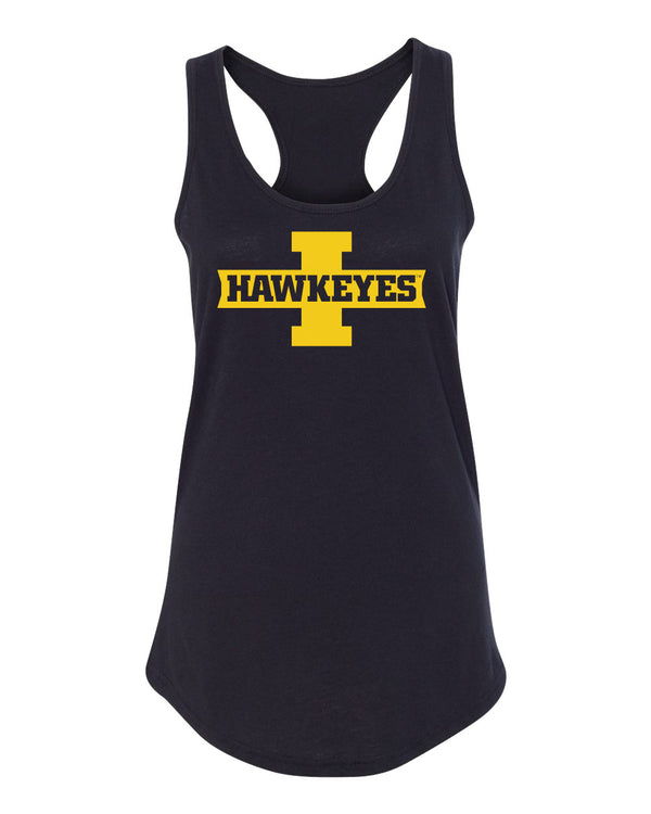 Women's Iowa Hawkeyes Tank Top - Block I with HAWKEYES