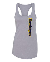 Women's Iowa Hawkeyes Tank Top - Vertical Offset Hawkeyes on Gray