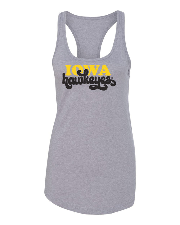 Women's Iowa Hawkeyes Tank Top - Retro Iowa Script Hawkeyes