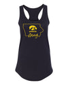 Women's Iowa Hawkeyes Tank Top - Hawkeyes Strong State Outline