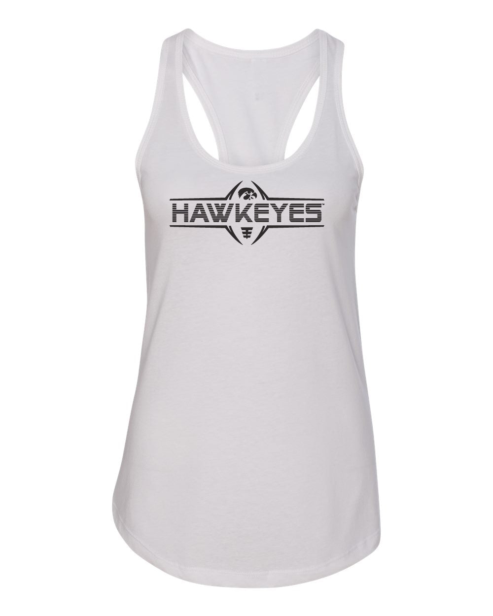 Women's Iowa Hawkeyes Tank Top - Striped HAWKEYES Football Laces