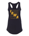 Women's Iowa Hawkeyes Tank Top - Diagonal Echo Iowa