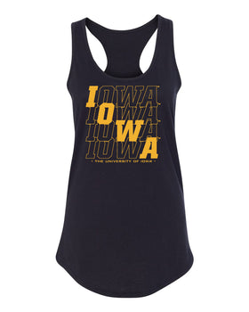 Women's Iowa Hawkeyes Tank Top - Diagonal Echo Iowa