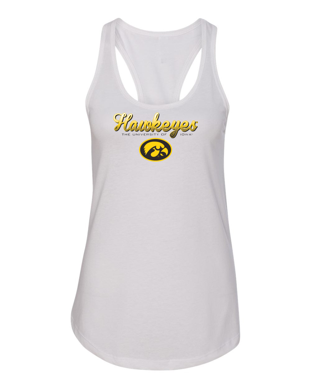 Women's Iowa Hawkeyes Tank Top - Script Hawkeyes Full Color Fade Oval Tigerhawk