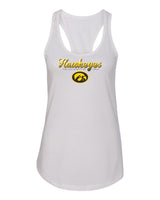 Women's Iowa Hawkeyes Tank Top - Script Hawkeyes Full Color Fade Oval Tigerhawk