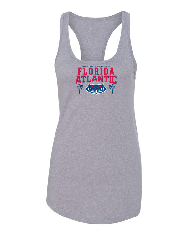 Women's Florida Atlantic Owls Tank Top - FAU Logo Winning in Paradise