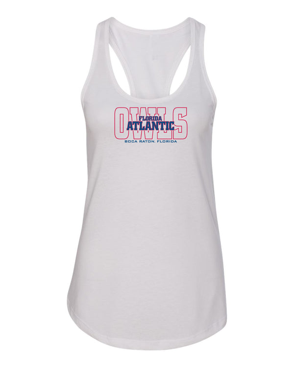 Women's Florida Atlantic Owls Tank Top - FAU Owls Background