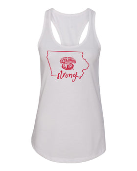 Women's Iowa State Cyclones Tank Top - Cyclones Strong State Outline
